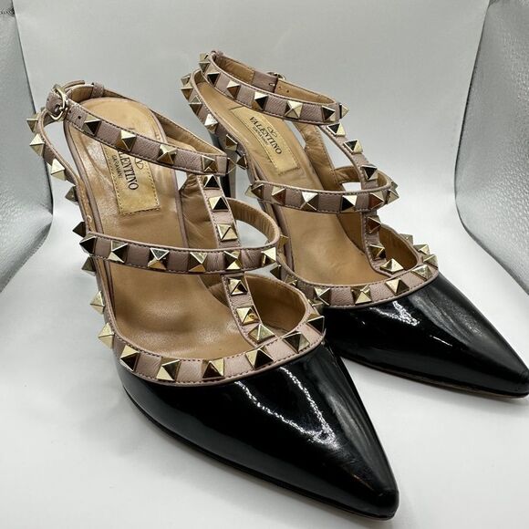 Pre-loved VALENTINO GARAVANI Patent Leather Rockstud Ankle Strap Pumps Size 36 - Picture 17 of 17